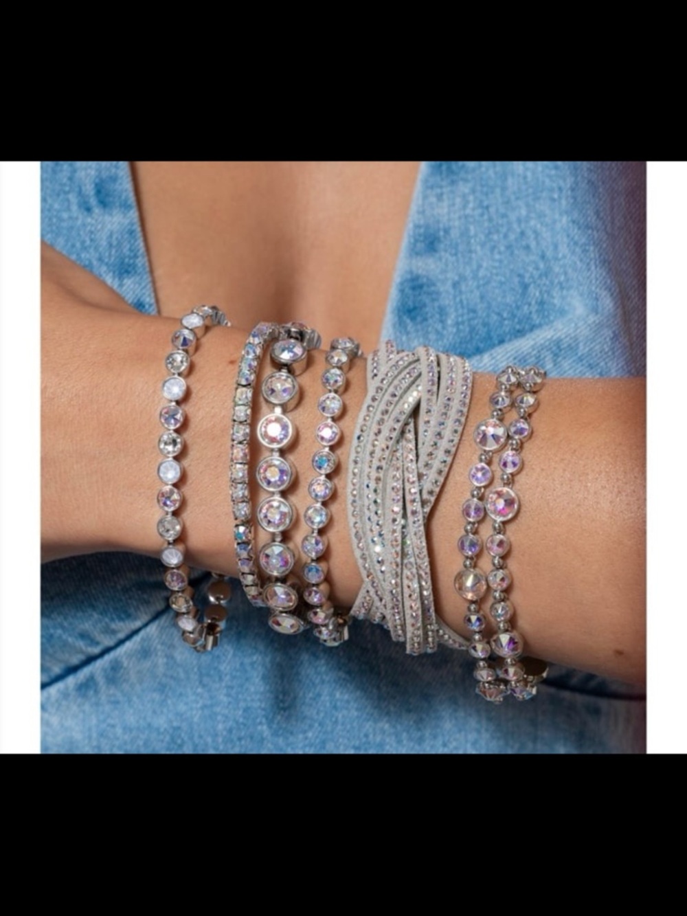Wrap-Star Bracelet, Crystal Aurore Boreale like new #no box - Picture 3 of 13